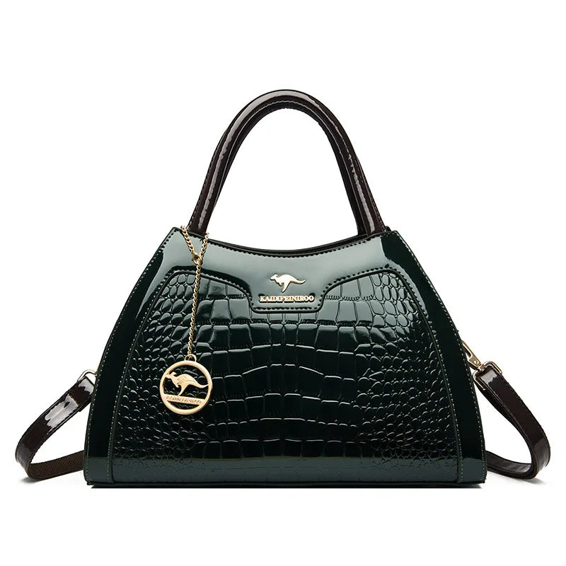 New Vintage Fashion Patent Leather Women's Atmospheric Multi-Layer Elegant Handbag Crossbody Shoulder Bag for Women - PATOGAZ