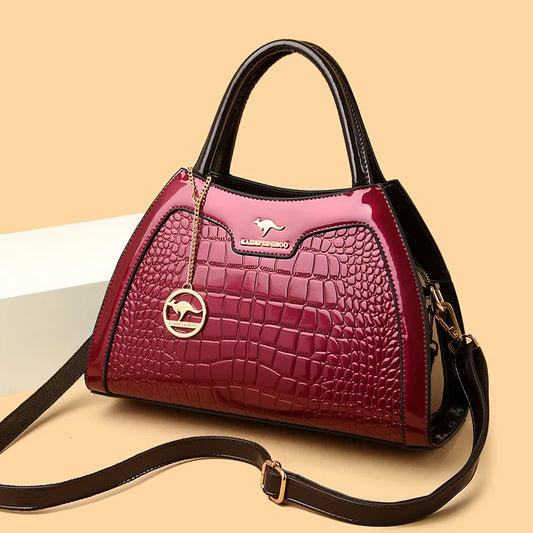 New Vintage Fashion Patent Leather Women's Atmospheric Multi-Layer Elegant Handbag Crossbody Shoulder Bag for Women - PATOGAZ