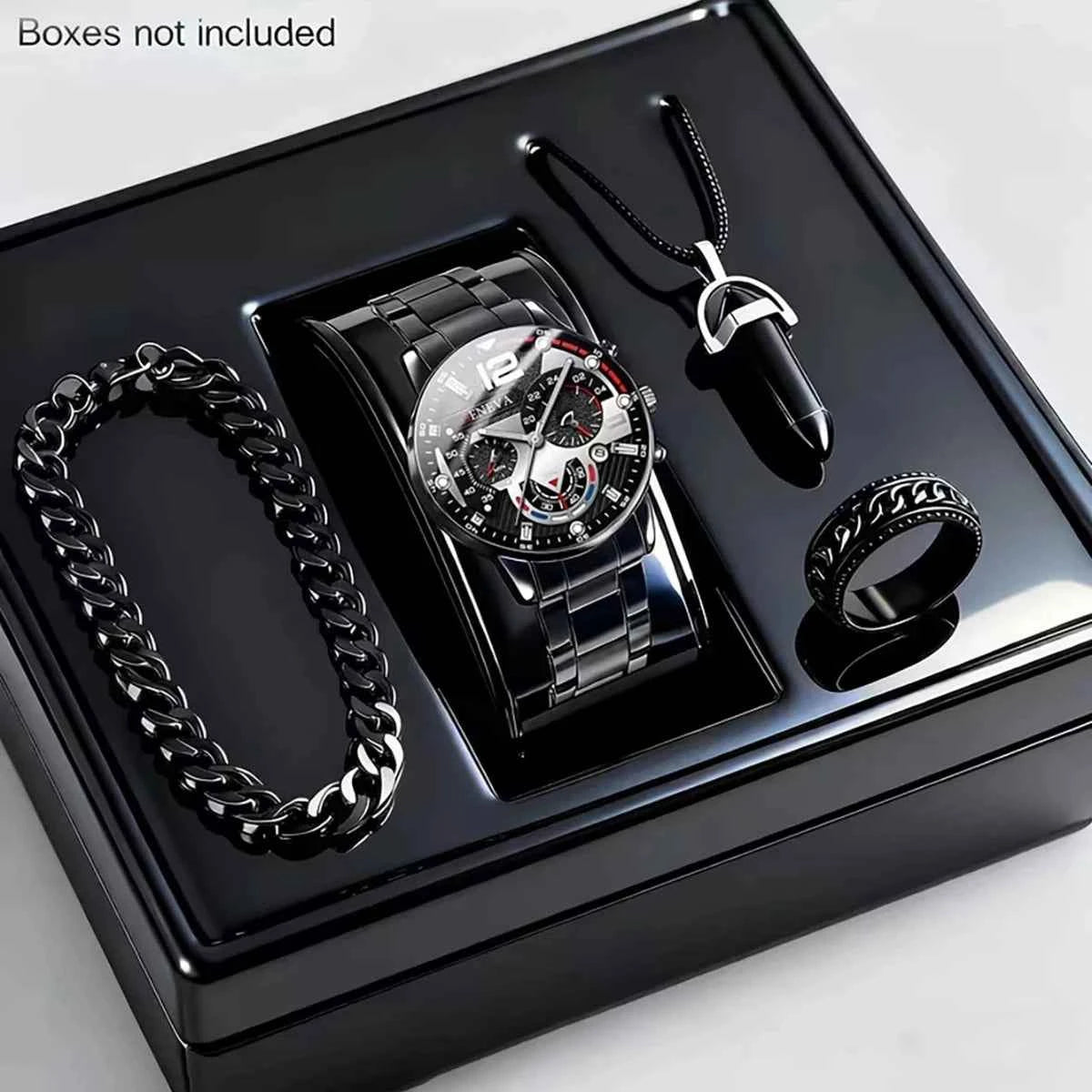 Montre pour homme avec cadran décoratif à trois aiguilles, montres fantaisie style affaire (sans boîte)
