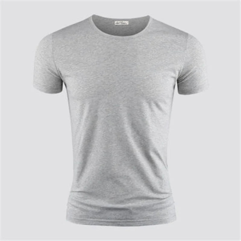 T-shirt Homme Col V ou Col Rond — Slim Fit, Couleur Unie, Séchage Rapide