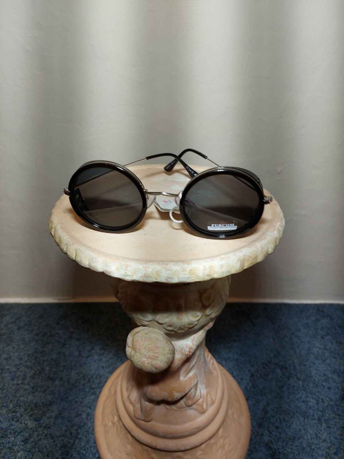 😎 Lunettes de soleil Furcom🖤rondes noires unisexe, style vintage/steampunk 😎