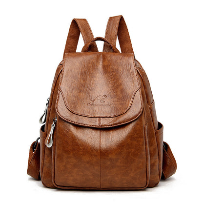 Barrel Kangaroo Women's Bag 2025 New genuine goods Women's Large Capacity Soft Leather Backpack Simple Fashion Travel Bag - PATOGAZ
