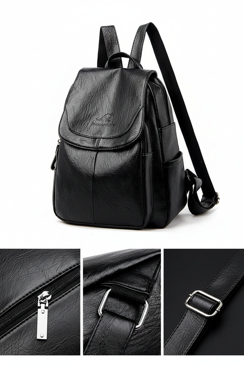 Barrel Kangaroo Women's Bag 2025 New genuine goods Women's Large Capacity Soft Leather Backpack Simple Fashion Travel Bag - PATOGAZ