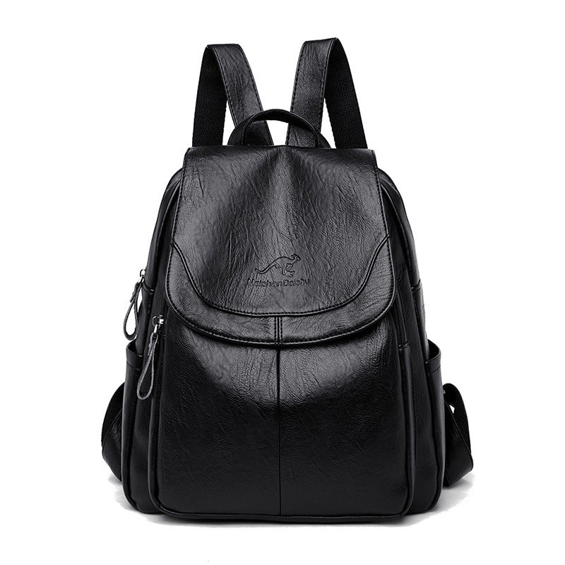 Barrel Kangaroo Women's Bag 2025 New genuine goods Women's Large Capacity Soft Leather Backpack Simple Fashion Travel Bag - PATOGAZ