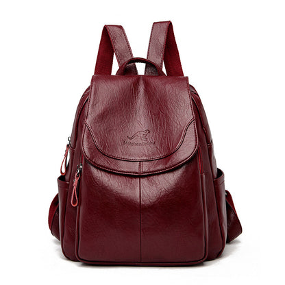 Barrel Kangaroo Women's Bag 2025 New genuine goods Women's Large Capacity Soft Leather Backpack Simple Fashion Travel Bag - PATOGAZ