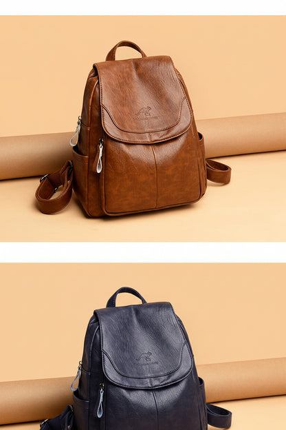 Barrel Kangaroo Women's Bag 2025 New genuine goods Women's Large Capacity Soft Leather Backpack Simple Fashion Travel Bag - PATOGAZ