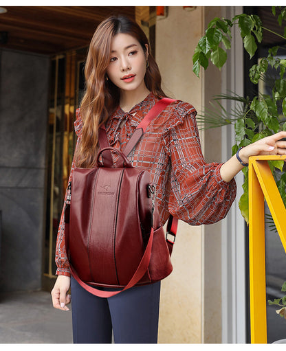 Backpack New Anti-theft Women's Backpack Korean Style Simple All-match Shoulder Bag Fashionable Elegant Student Backpack - PATOGAZ