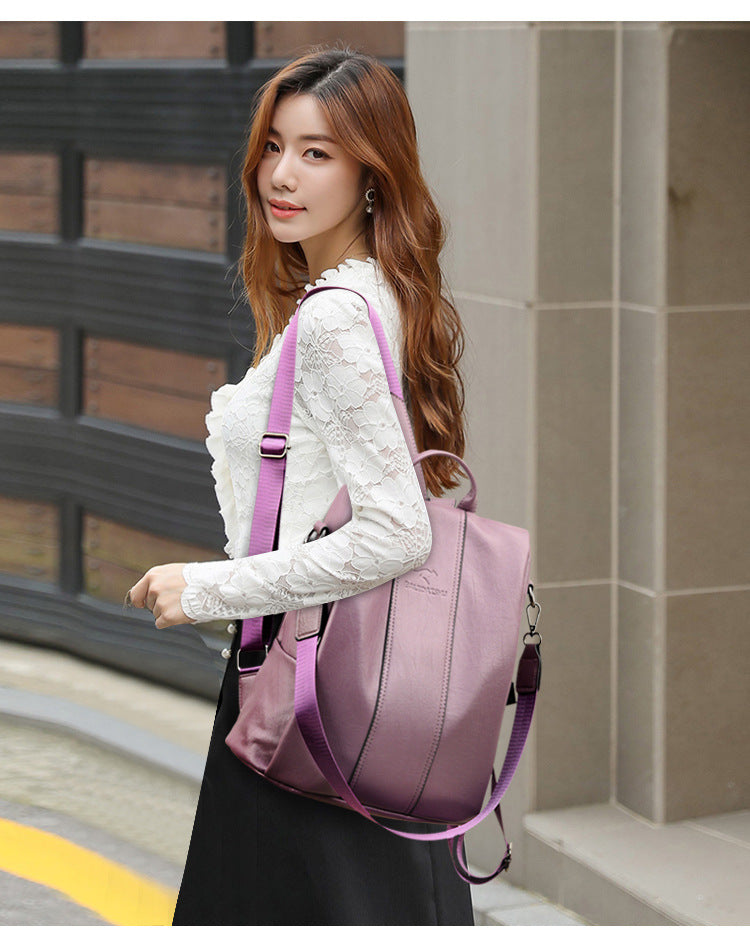 Backpack New Anti-theft Women's Backpack Korean Style Simple All-match Shoulder Bag Fashionable Elegant Student Backpack - PATOGAZ