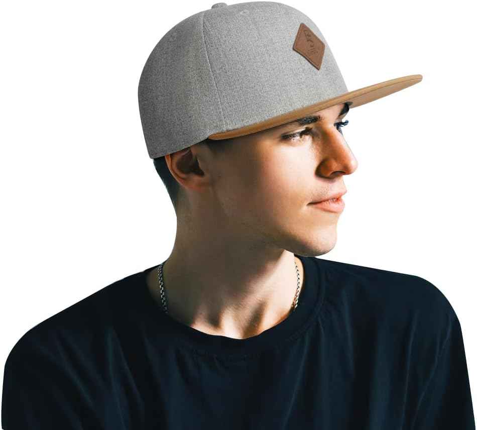 Casquette Snapback Homme Femme, Casquette de Baseball été Réglable, Coton Anti-Soleil Baseball Cap, Casquette Visiere Plate, Casquettes Sport Extérieur Sunhat Chapeau pour Grosses Têtes 56-61CM