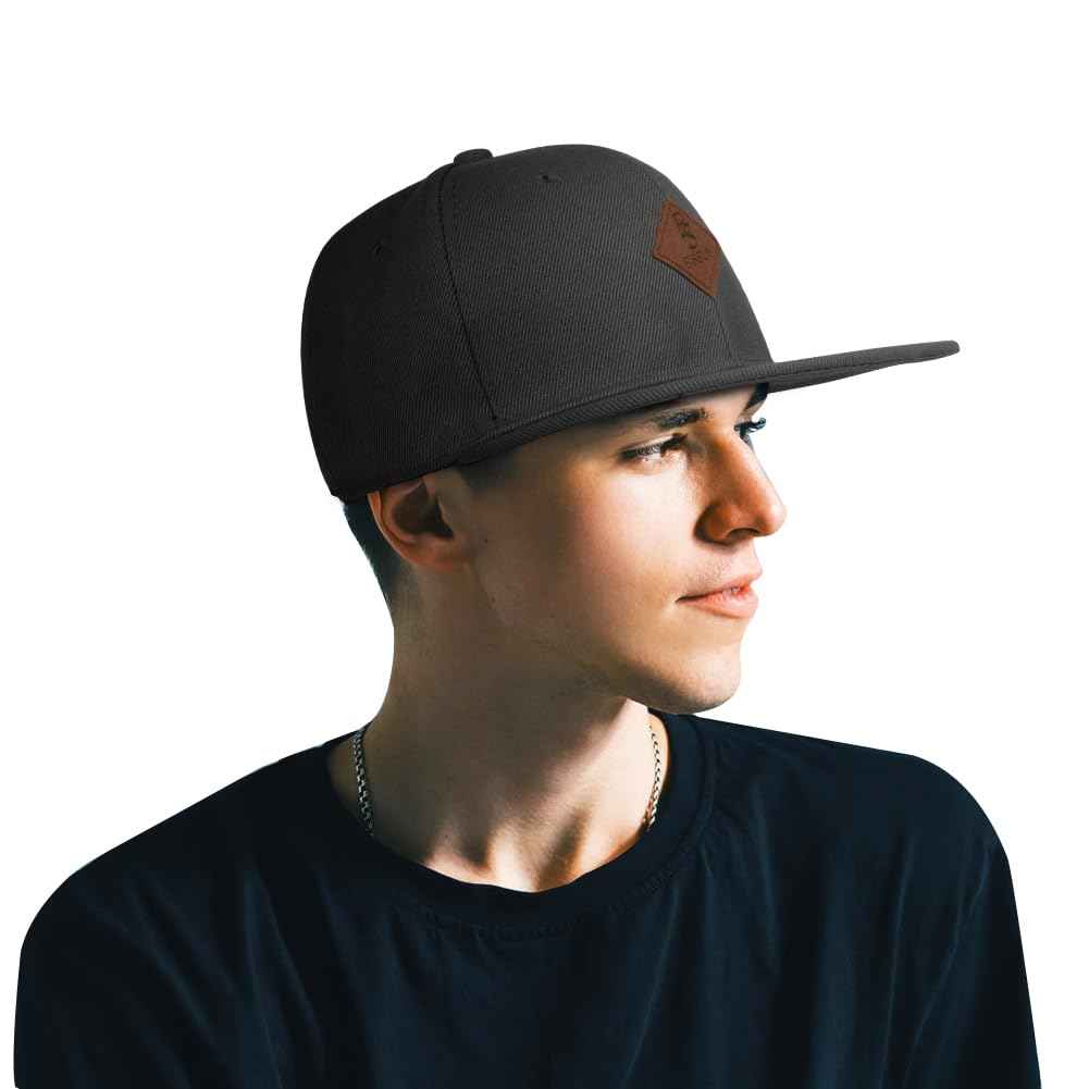 Casquette Snapback Homme Femme, Casquette de Baseball été Réglable, Coton Anti-Soleil Baseball Cap, Casquette Visiere Plate, Casquettes Sport Extérieur Sunhat Chapeau pour Grosses Têtes 56-61CM
