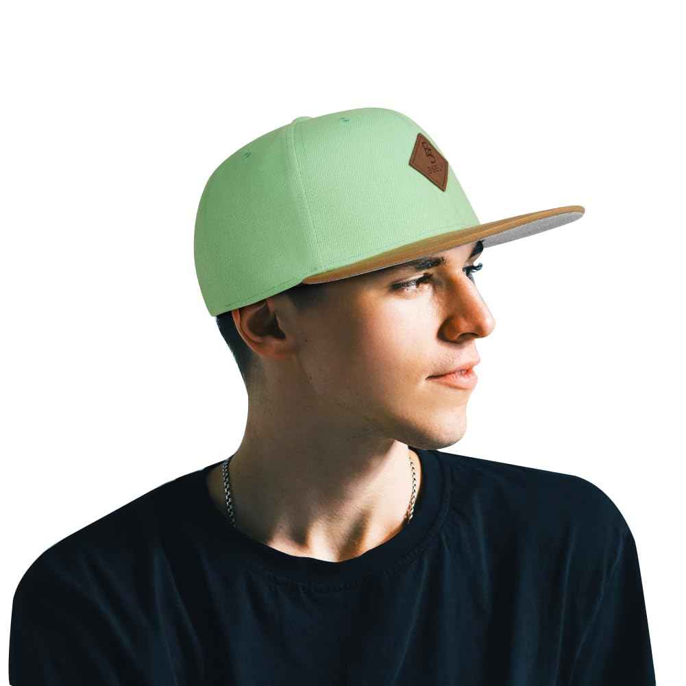 Casquette Snapback Homme Femme, Casquette de Baseball été Réglable, Coton Anti-Soleil Baseball Cap, Casquette Visiere Plate, Casquettes Sport Extérieur Sunhat Chapeau pour Grosses Têtes 56-61CM