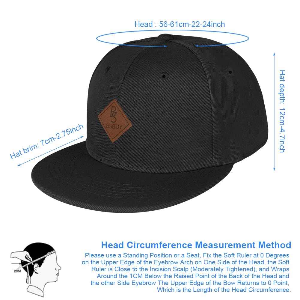 Casquette Snapback Homme Femme, Casquette de Baseball été Réglable, Coton Anti-Soleil Baseball Cap, Casquette Visiere Plate, Casquettes Sport Extérieur Sunhat Chapeau pour Grosses Têtes 56-61CM