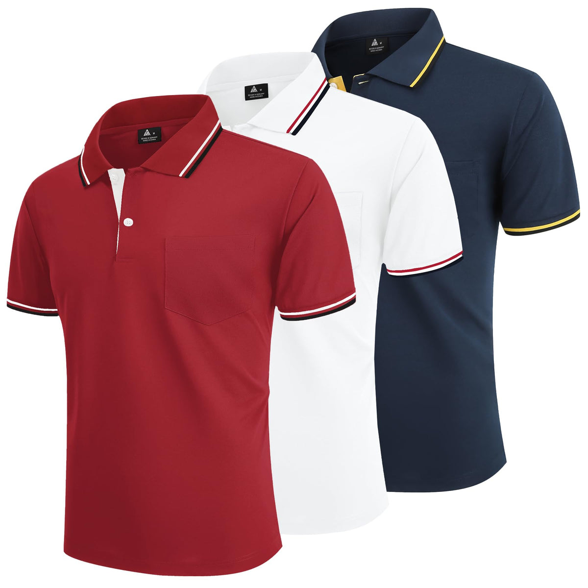 Pack 3 Polos Homme — Respirant Séchage Rapide