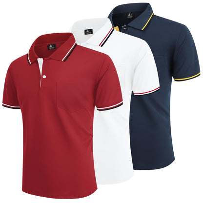 Pack 3 Polos Homme — Respirant Séchage Rapide