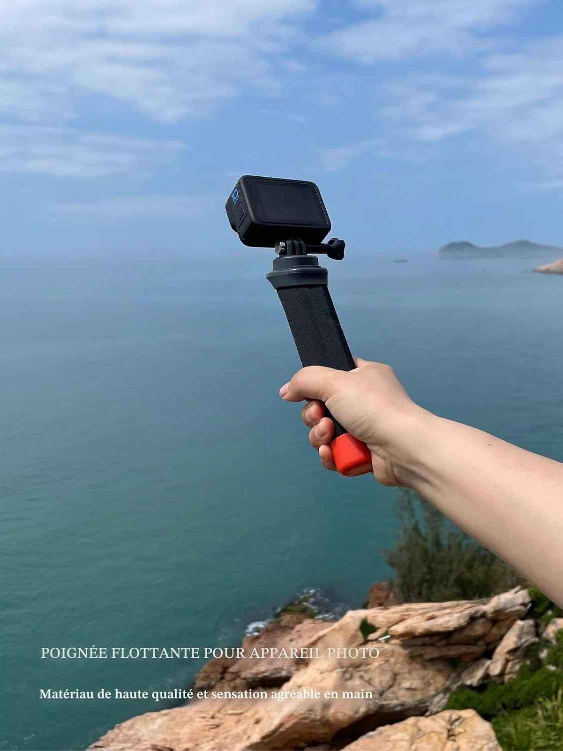 Lammcou Poignée Flottante, Go Pro étanche Handler pour plongée sous-Marine, Monopode avec Corde de sécurité et Bracelet, Floating Hand Grip pour Hero 13 12 11 10 9 Go3 X3 Accessoires | Monopode avec Corde de sécurité et Bracelet, Floating Hand Grip pour H