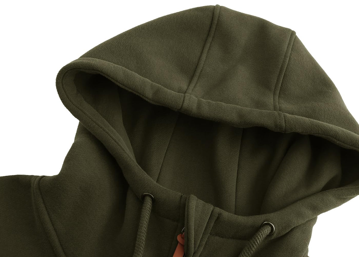 TrendiMax Sweat à Capuche Femmes avec Poches Manches Longues Manteau Femme Hiver Zippé Col Montant Hoodie Femme Chaude Douce Confortable - PATOGAZ
