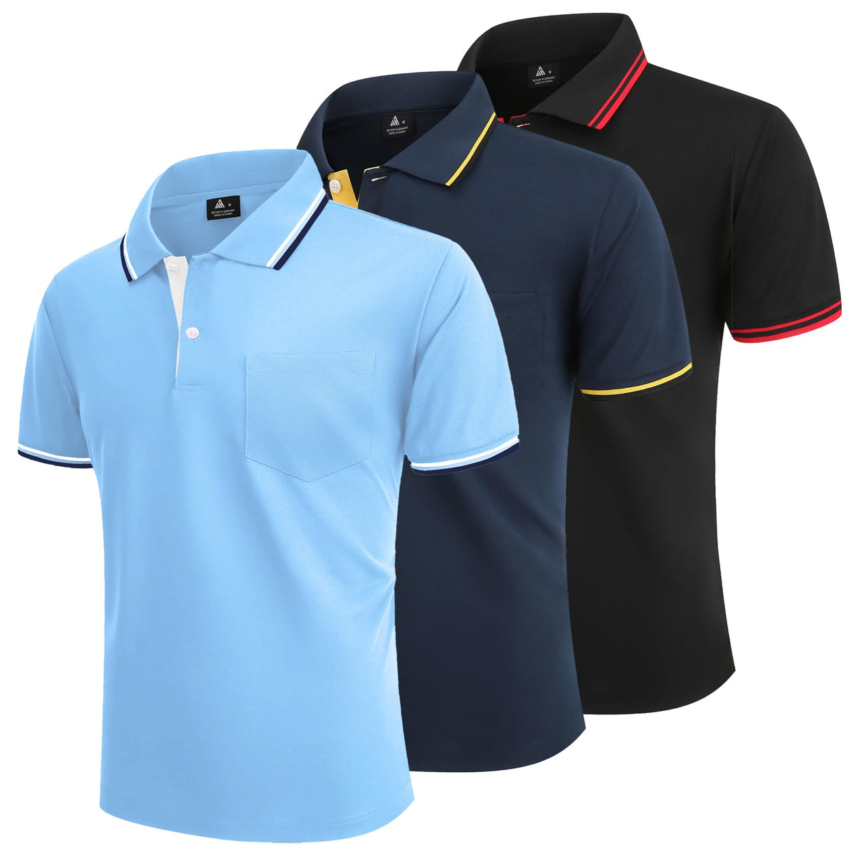 Pack 3 Polos Homme — Respirant Séchage Rapide