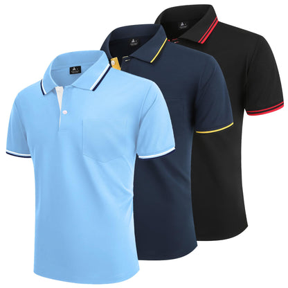 Pack 3 Polos Homme — Respirant Séchage Rapide