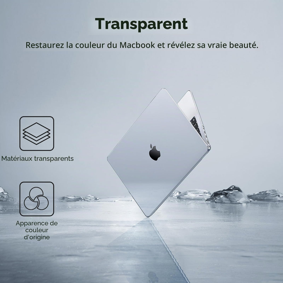 Coque MacBook Air 13,6" Crystal Clear — Compatible M2 / M3 / M4 / M5 (2022–2026)