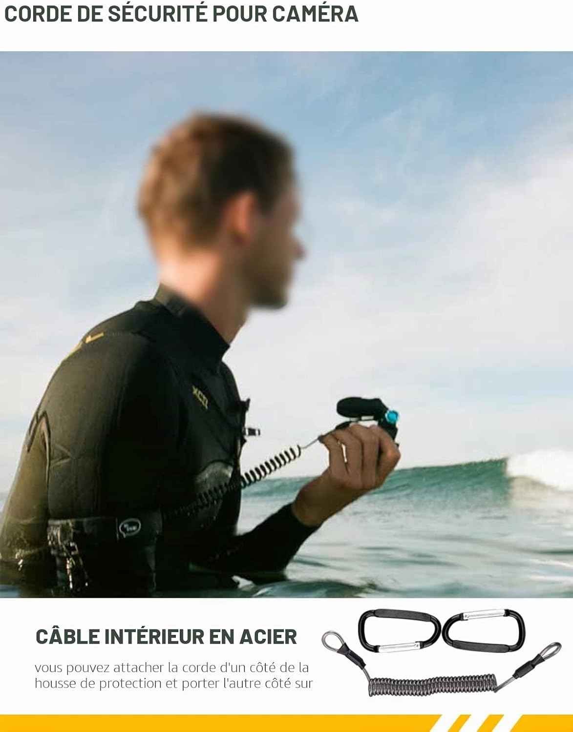 Lammcou Poignée Flottante, Go Pro étanche Handler pour plongée sous-Marine, Monopode avec Corde de sécurité et Bracelet, Floating Hand Grip pour Hero 13 12 11 10 9 Go3 X3 Accessoires | Monopode avec Corde de sécurité et Bracelet, Floating Hand Grip pour H