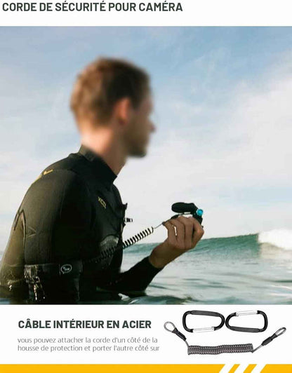 Lammcou Poignée Flottante, Go Pro étanche Handler pour plongée sous-Marine, Monopode avec Corde de sécurité et Bracelet, Floating Hand Grip pour Hero 13 12 11 10 9 Go3 X3 Accessoires | Monopode avec Corde de sécurité et Bracelet, Floating Hand Grip pour H