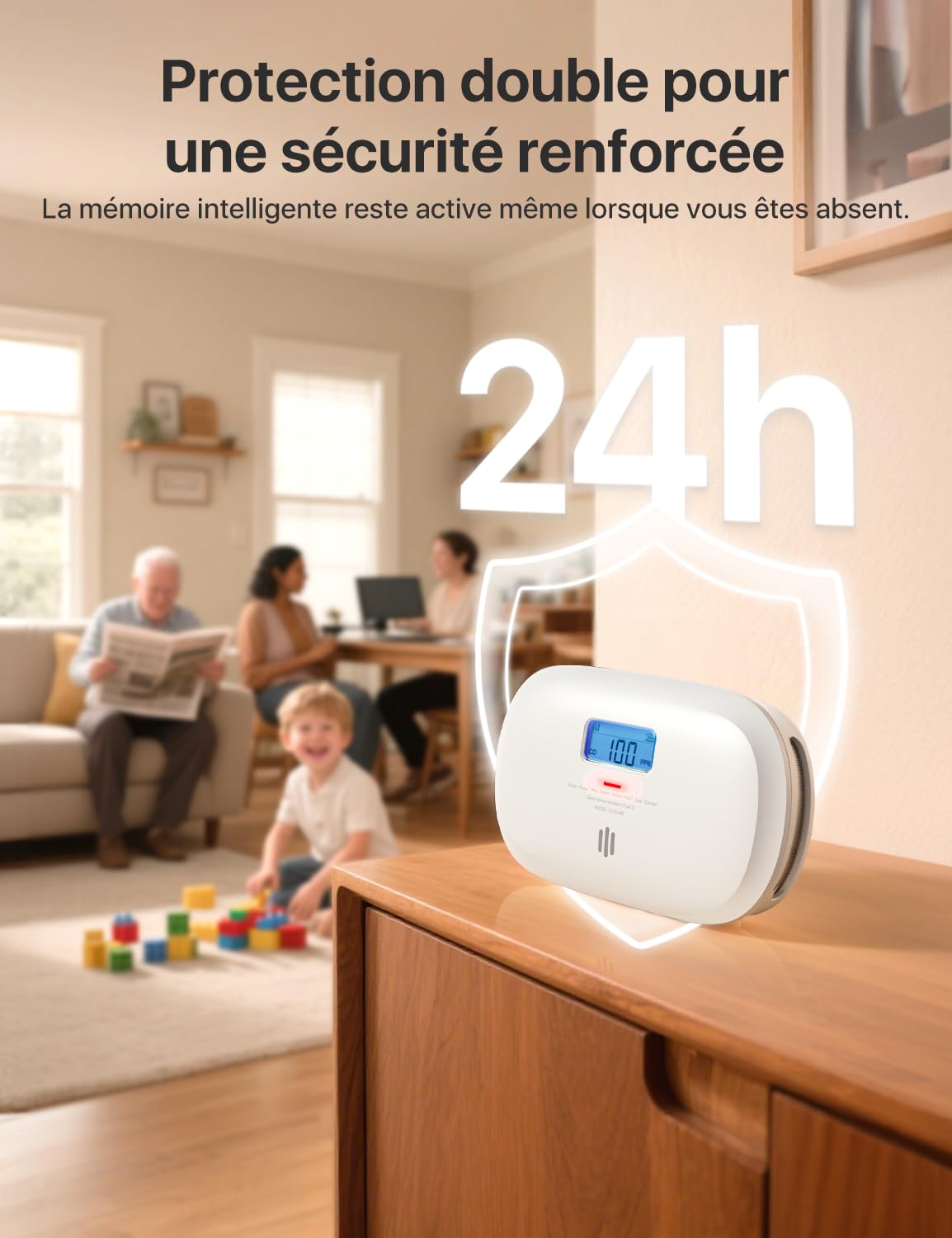 X-Sense XC0C-SR –    Détecteur de Monoxyde de Carbone Autonome Capteur Électrochimique 10 Ans - LCD