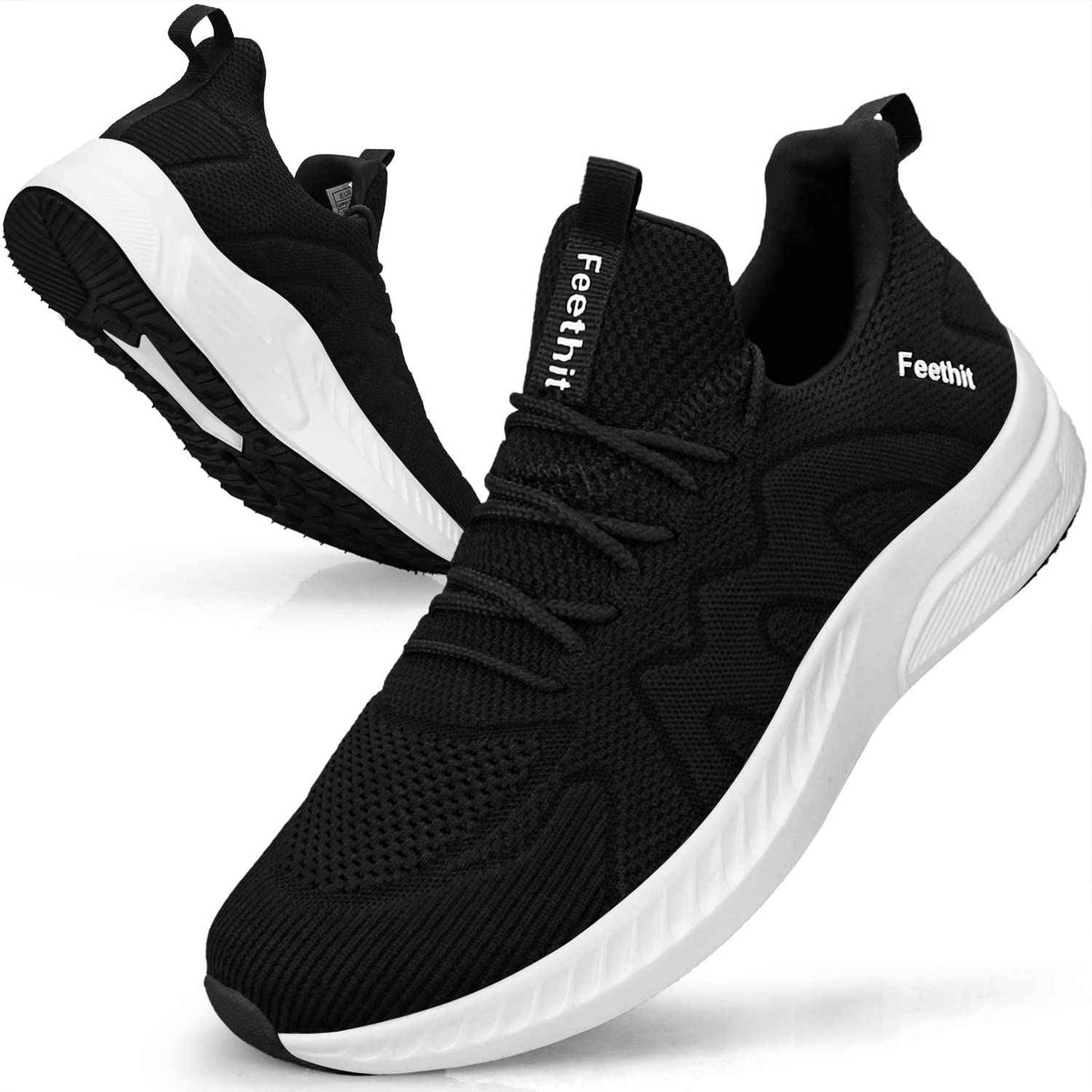 Feethit Baskets et Chaussures de Sport Homme Tennis Running Marche Sneakers | Mesh respirant, intérieur doux, amorti EVA, semelle en caoutchouc antidérapante, lacets réglables, sport et quotidien