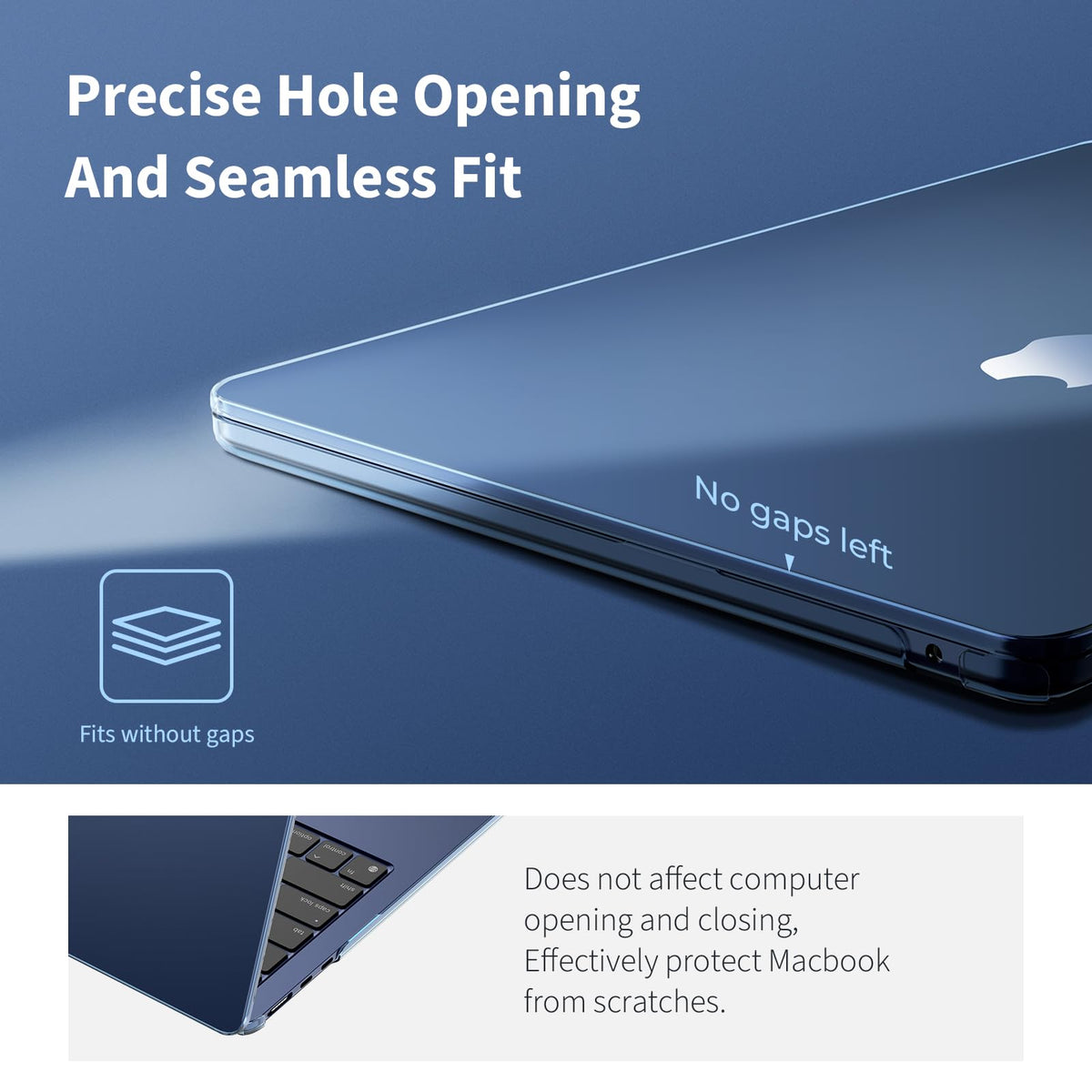 Coque MacBook Air 13,6" Crystal Clear — Compatible M2 / M3 / M4 / M5 (2022–2026)