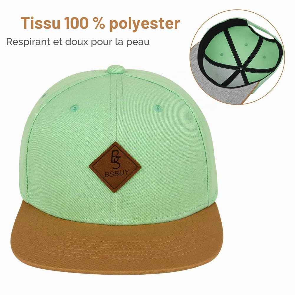 Casquette Snapback Homme Femme, Casquette de Baseball été Réglable, Coton Anti-Soleil Baseball Cap, Casquette Visiere Plate, Casquettes Sport Extérieur Sunhat Chapeau pour Grosses Têtes 56-61CM