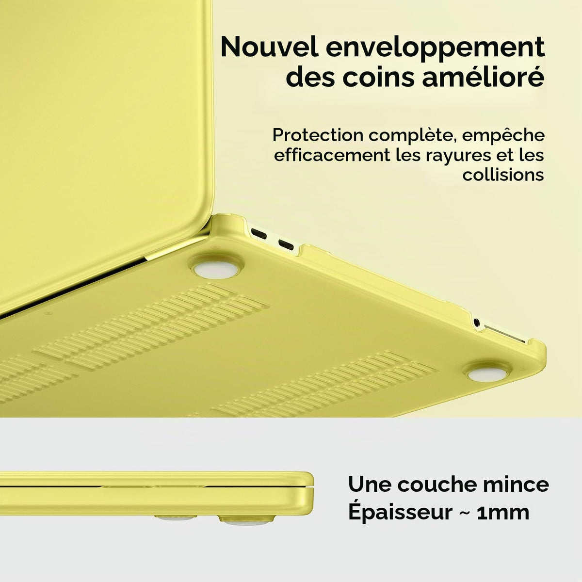 Coque MacBook Air 13,6" Crystal Clear — Compatible M2 / M3 / M4 / M5 (2022–2026)