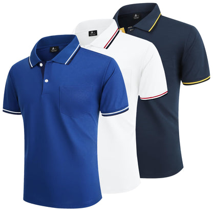 Pack 3 Polos Homme — Respirant Séchage Rapide