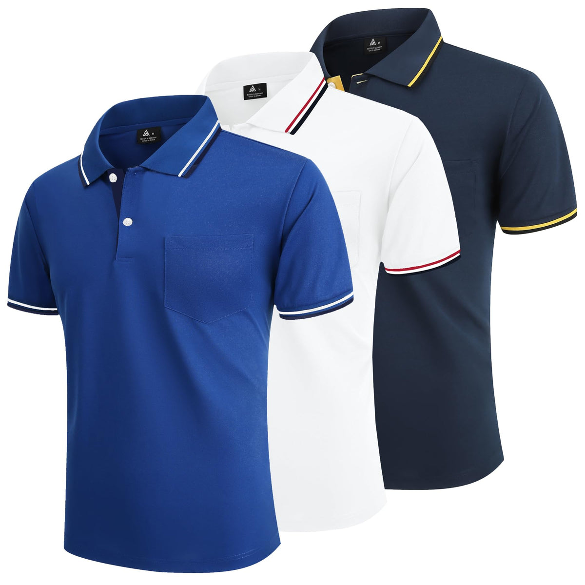Pack 3 Polos Homme — Respirant Séchage Rapide