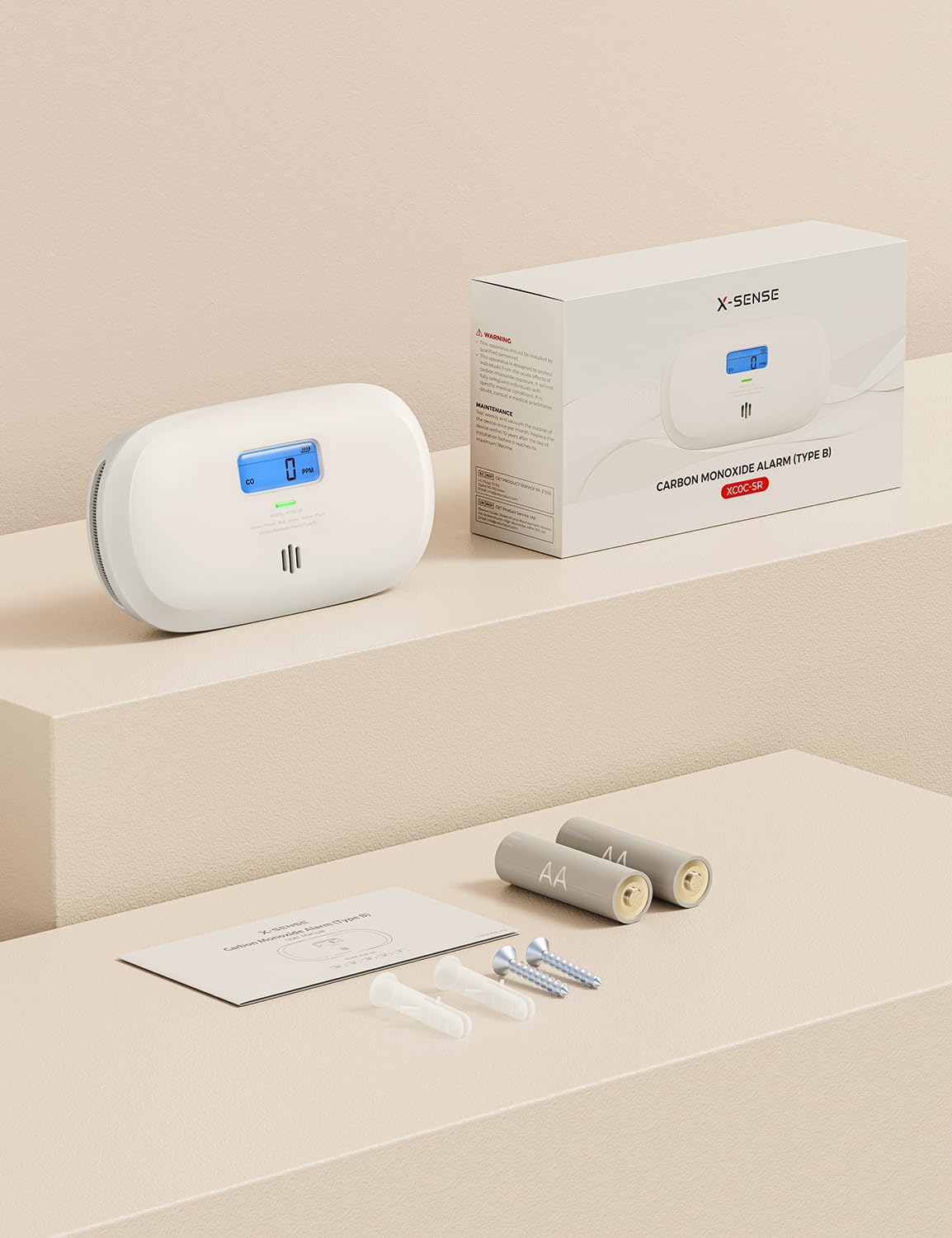 X-Sense XC0C-SR –    Détecteur de Monoxyde de Carbone Autonome Capteur Électrochimique 10 Ans - LCD