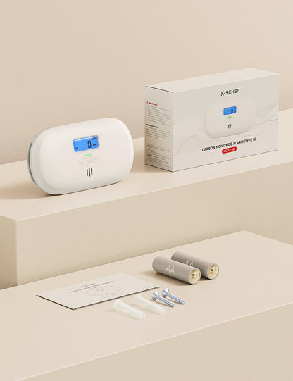 X-Sense XC0C-SR –    Détecteur de Monoxyde de Carbone Autonome Capteur Électrochimique 10 Ans - LCD