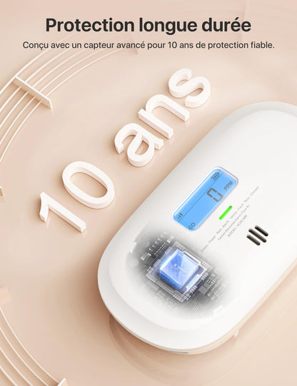 X-Sense XC0C-SR –    Détecteur de Monoxyde de Carbone Autonome Capteur Électrochimique 10 Ans - LCD
