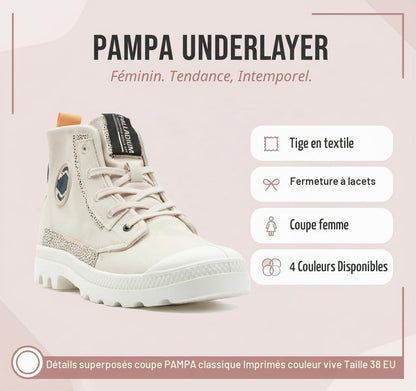 Palladium Pampa Underlayer — Boot Mid-Cut Femme Blanc