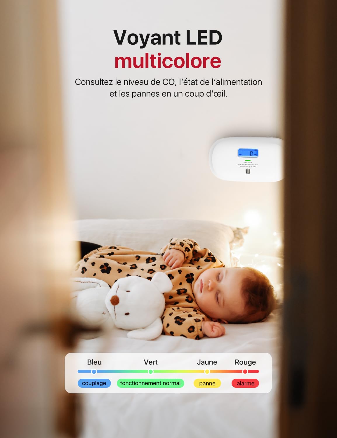 X-Sense XC0C-SR –    Détecteur de Monoxyde de Carbone Autonome Capteur Électrochimique 10 Ans - LCD