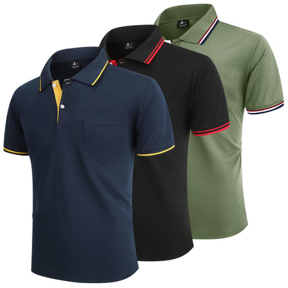Pack 3 Polos Homme — Respirant Séchage Rapide