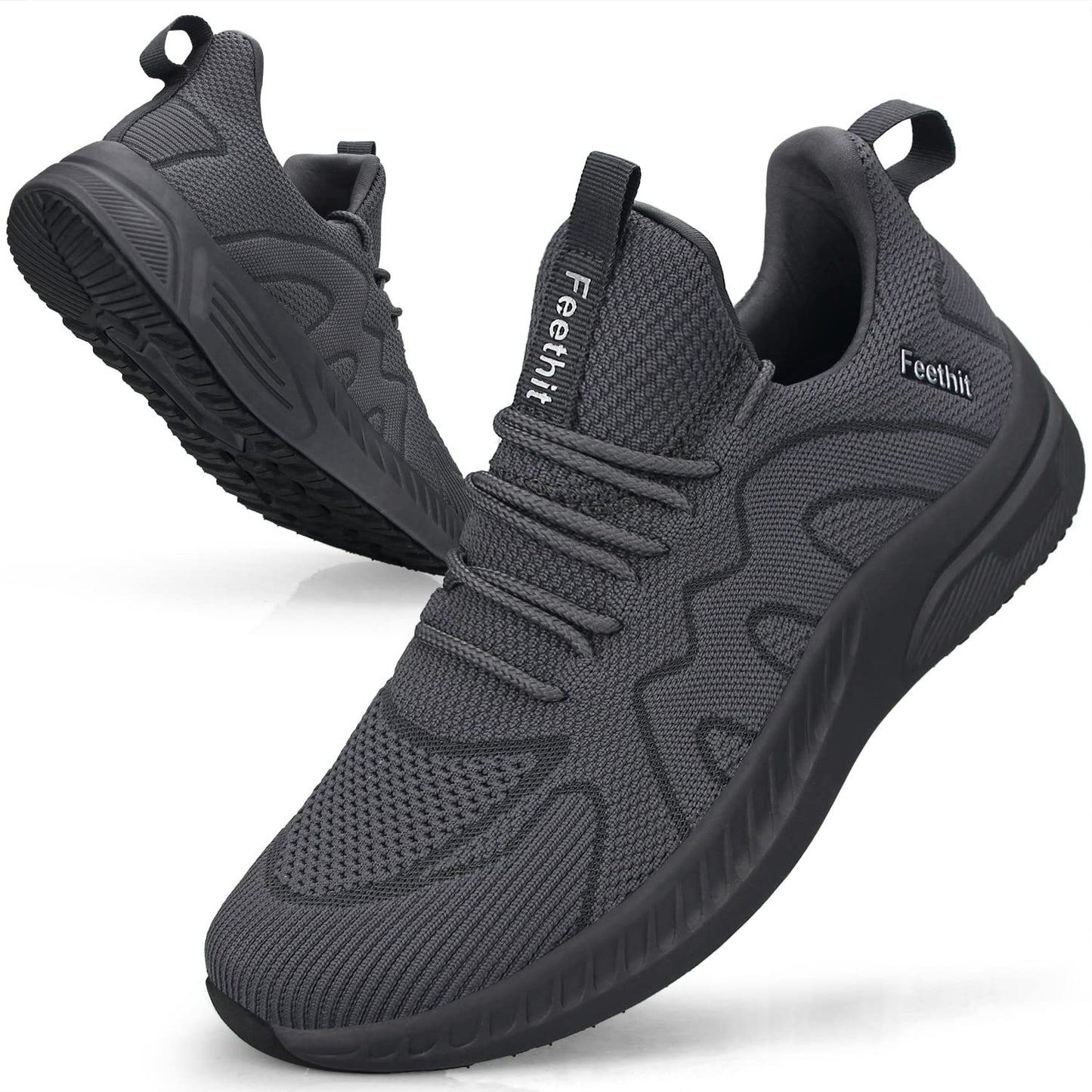 Feethit Baskets et Chaussures de Sport Homme Tennis Running Marche Sneakers | Mesh respirant, intérieur doux, amorti EVA, semelle en caoutchouc antidérapante, lacets réglables, sport et quotidien - PATOGAZ
