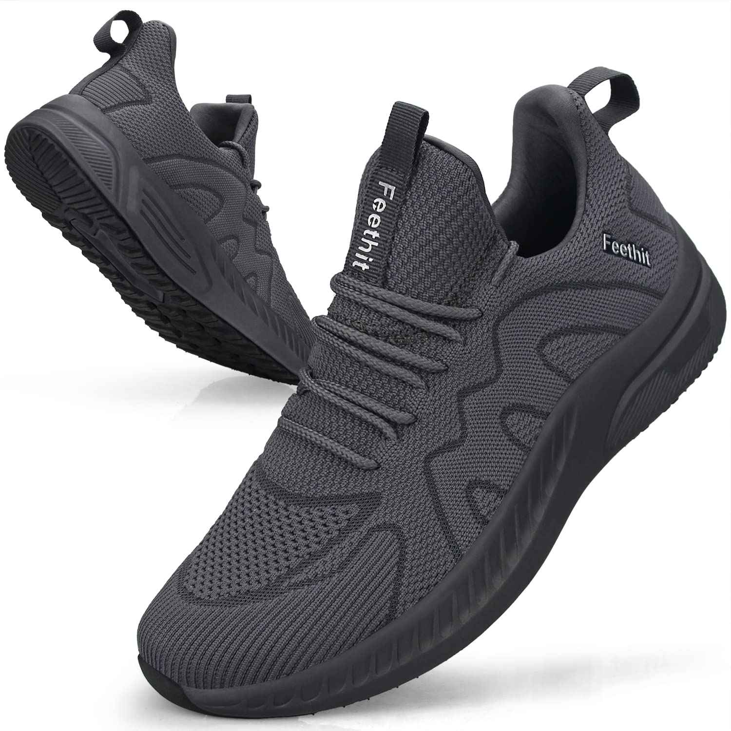 Feethit Baskets et Chaussures de Sport Homme Tennis Running Marche Sneakers | Mesh respirant, intérieur doux, amorti EVA, semelle en caoutchouc antidérapante, lacets réglables, sport et quotidien