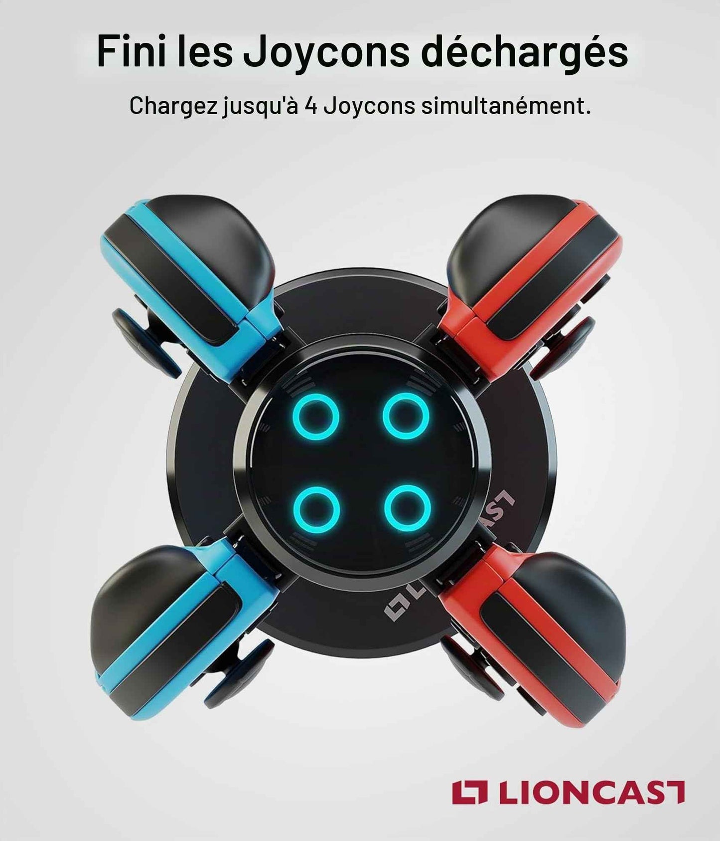 LIONCAST® Station de Charge Joy-Con [avec INDICATEUR DE Charge LED] - Support Manette Switch 2 - Support de Recharge Joy-Con 2 - Compatible exclusivement avec Les Joy-Con de la Nintendo Switch 2