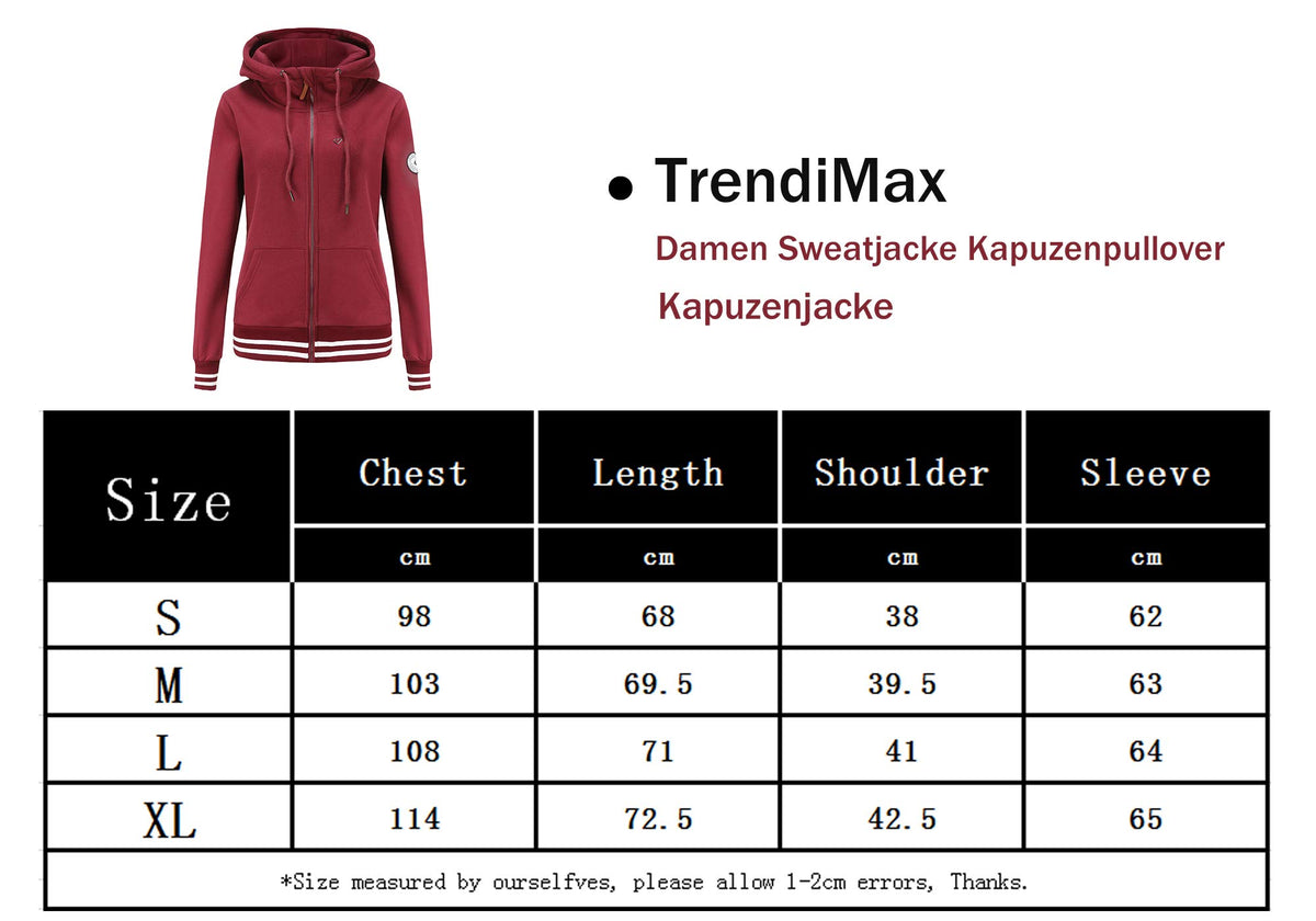 TrendiMax Sweat à Capuche Femmes avec Poches Manches Longues Manteau Femme Hiver Zippé Col Montant Hoodie Femme Chaude Douce Confortable - PATOGAZ