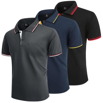 Pack 3 Polos Homme — Respirant Séchage Rapide
