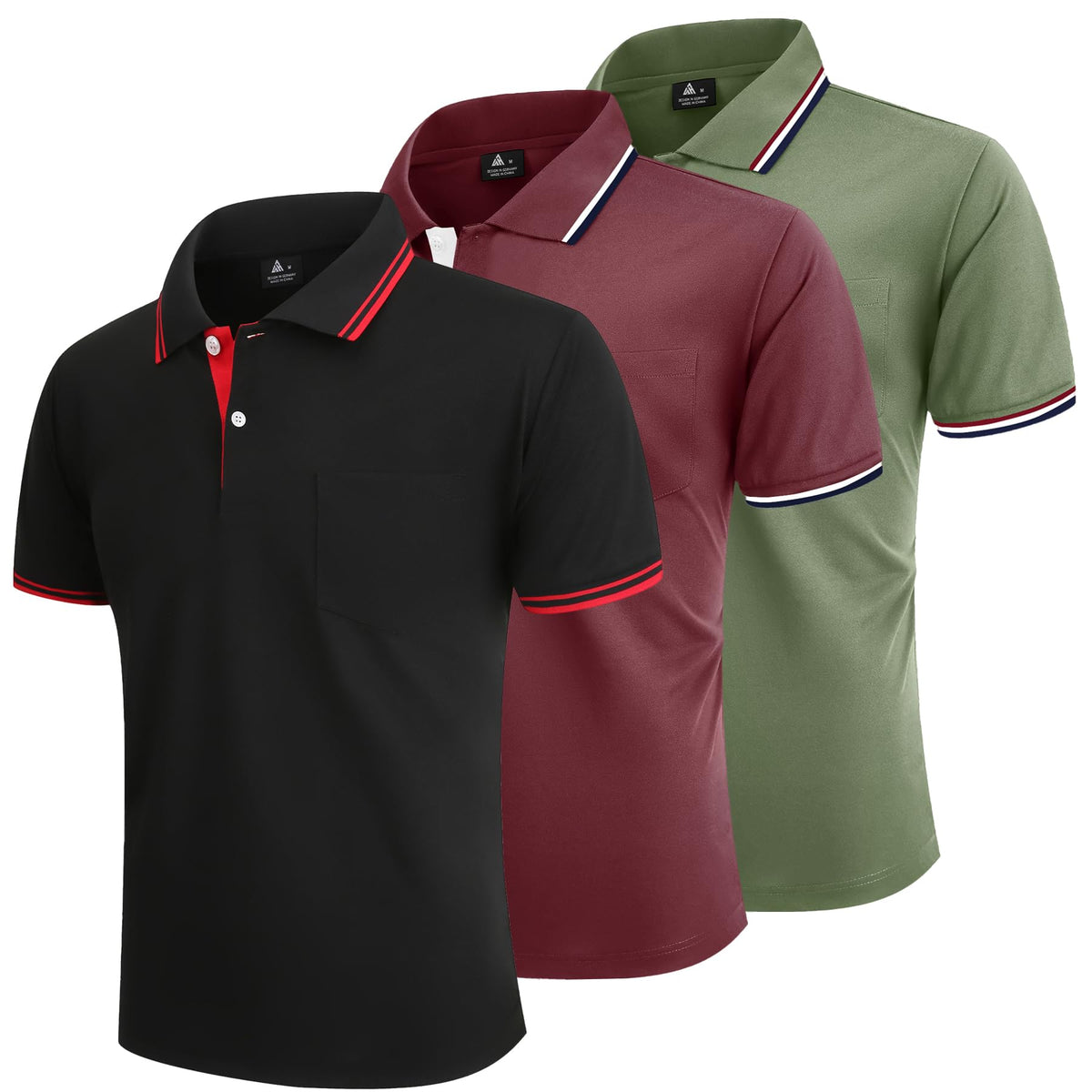 Pack 3 Polos Homme — Respirant Séchage Rapide