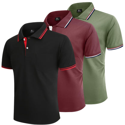 Pack 3 Polos Homme — Respirant Séchage Rapide