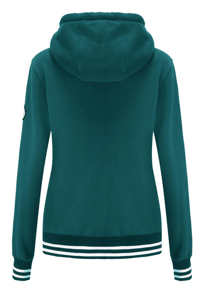 TrendiMax Sweat à Capuche Femmes avec Poches Manches Longues Manteau Femme Hiver Zippé Col Montant Hoodie Femme Chaude Douce Confortable - PATOGAZ
