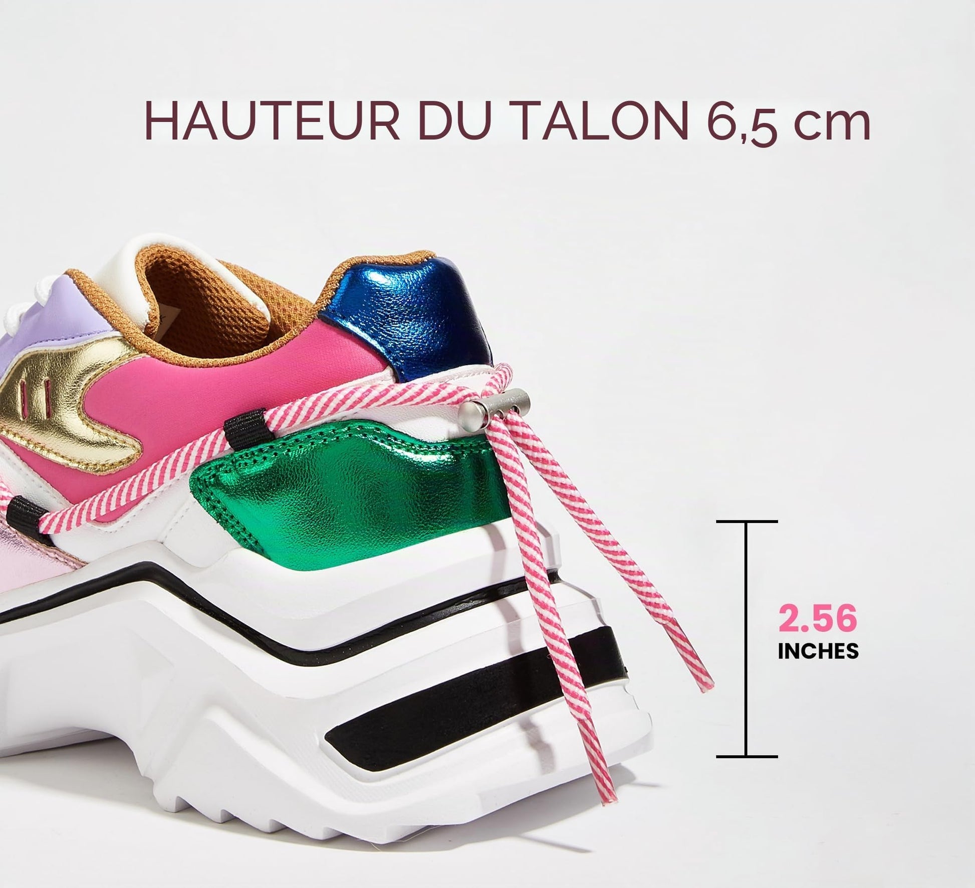 LUCKY STEP Baskets Femme à Plateforme – Chaussures Chunky Dad Rétro, Baskets à Blocs de Couleurs pour Usage Quotidien et Promenades - PATOGAZ