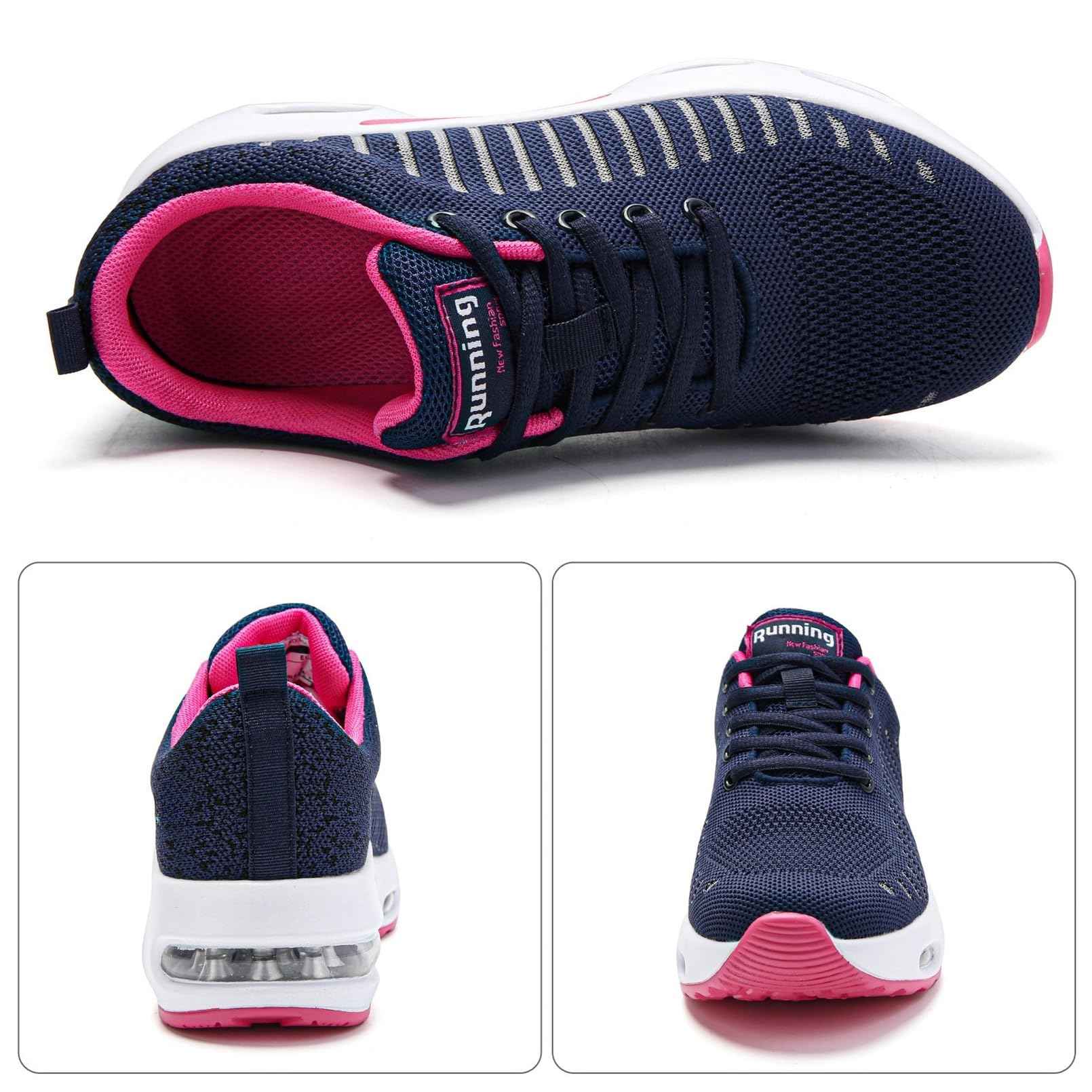 Myztra Femme Baskets Running Coussin Amortissant | Marche, Amortissantes, Légères, Respirantes, Antidérapantes, Confortables, Fitness, Gym, Jogging, Quotidien