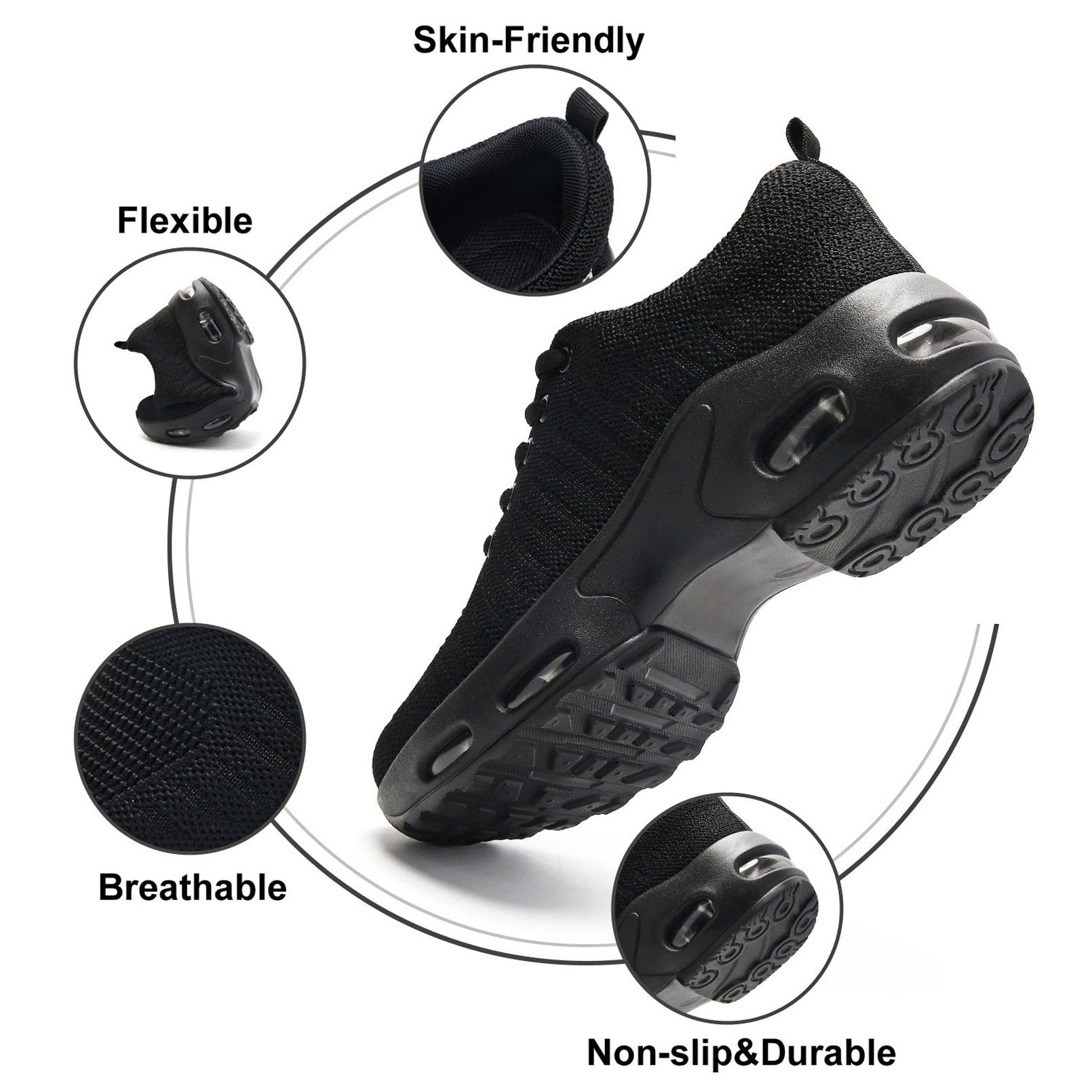 Myztra Femme Baskets Running Coussin Amortissant | Marche, Amortissantes, Légères, Respirantes, Antidérapantes, Confortables, Fitness, Gym, Jogging, Quotidien - PATOGAZ
