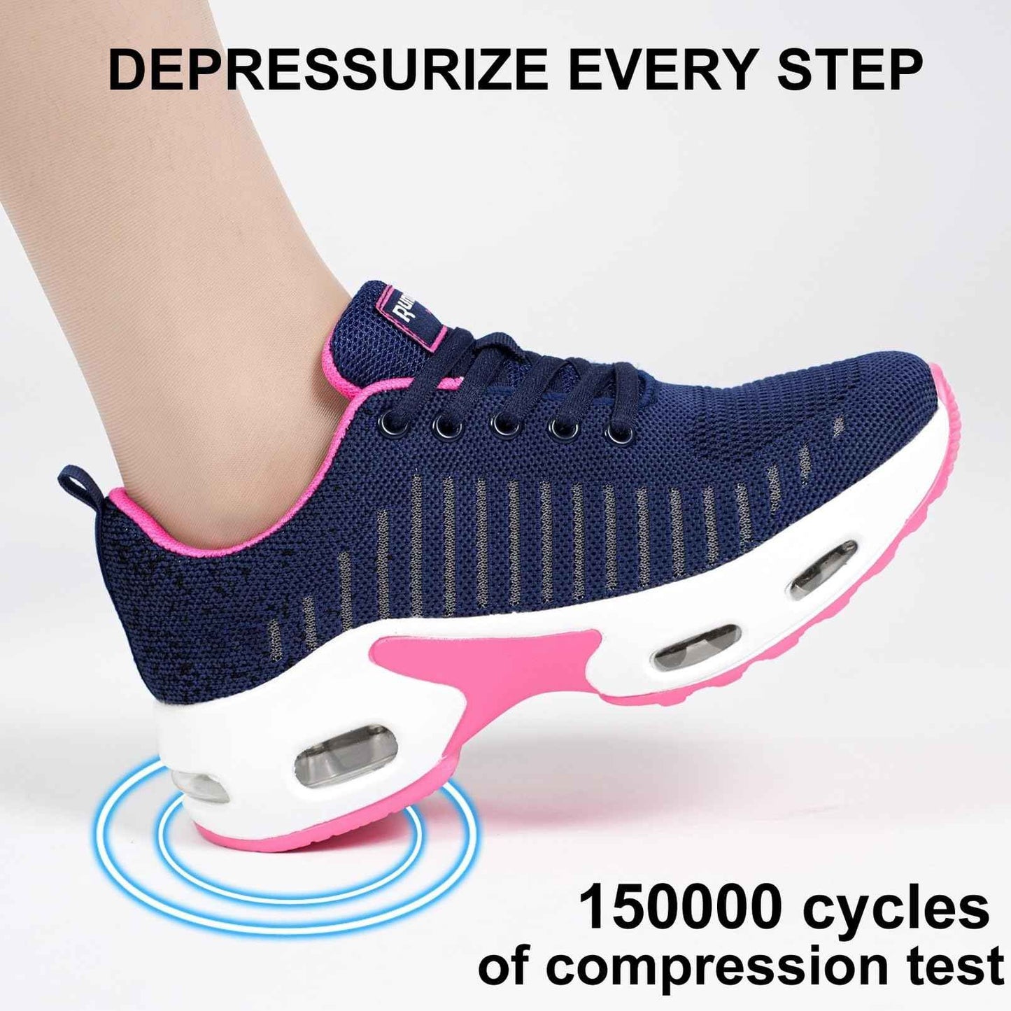 Myztra Femme Baskets Running Coussin Amortissant | Marche, Amortissantes, Légères, Respirantes, Antidérapantes, Confortables, Fitness, Gym, Jogging, Quotidien